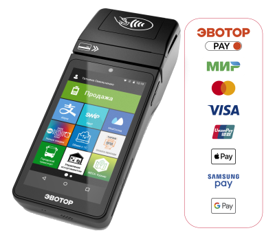 Онлайн-касса ЭВОТОР 5i (Уценка, эквайринг, Черный, арт. ST521-5000П)
