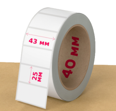 Термоэтикетка 43*25мм (900 шт/рулон, 40 мм, Белый)