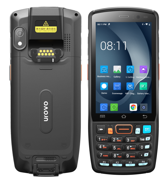 Терминал сбора данных Urovo DT40 (2D, Urovo SE2030, 3Гб / 32Гб, Wi-Fi, BT, GPS, Android 9.0, арт. DT40-LITE0U3401X-T)Bluetooth / GPS / Wi-Fi /4500mah / IP 67 / 240 g / 24 клавиши)
